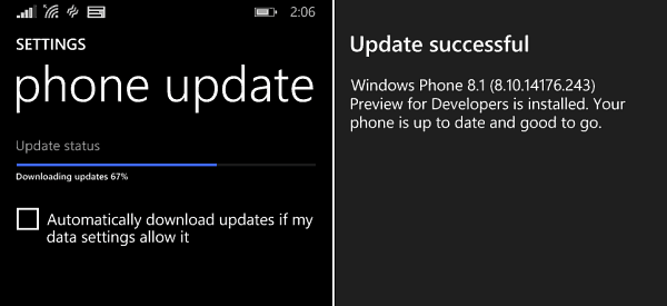 Actualización del teléfono Microsoft Windows