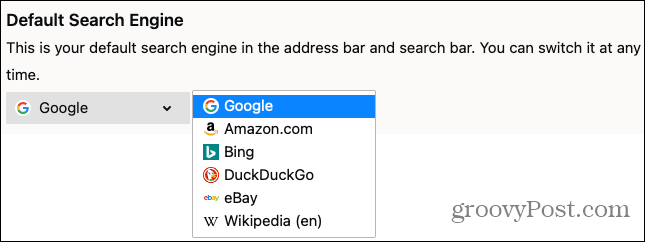 Motor de búsqueda predeterminado de Firefox