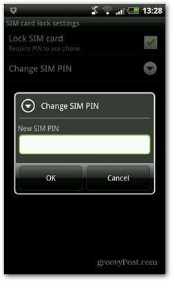 cambio de código pin de Android
