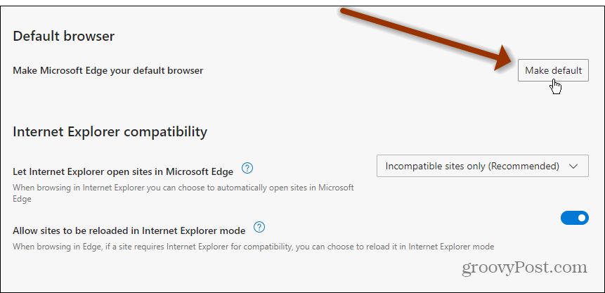 Convertir Edge en Windows 11 predeterminado