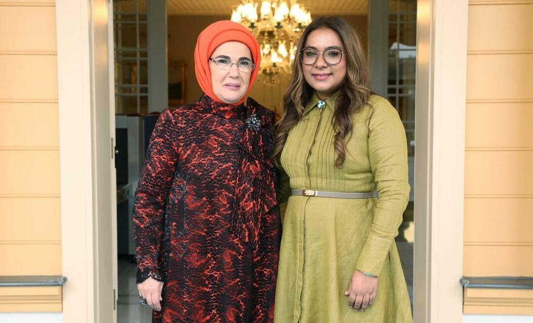 ¡La Primera Dama Erdoğan se reunió con la esposa del Presidente de la República de Surinam!