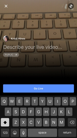 configuración de video en vivo de facebook