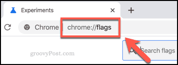 El menú de banderas de Chrome al que se accede desde la barra de direcciones