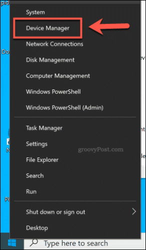 Acceder al Administrador de dispositivos desde el menú Inicio en Windows 10