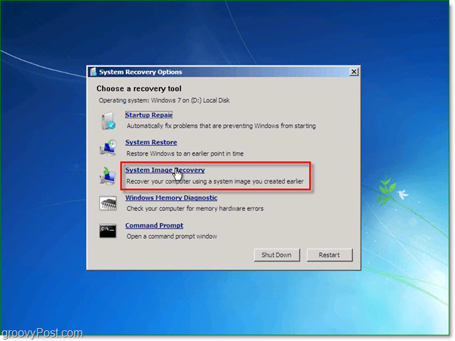 Windows 7 tiene 5 formas diferentes de recuperar su sistema, elija la recuperación de imagen del sistema