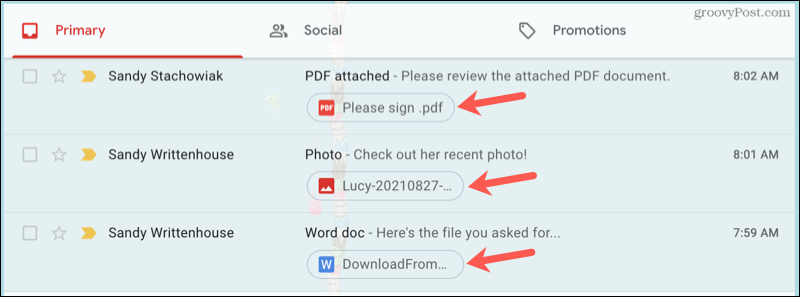 Ver archivos adjuntos en la bandeja de entrada de Gmail