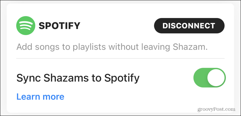 Sincronizar Spotify con Shazam