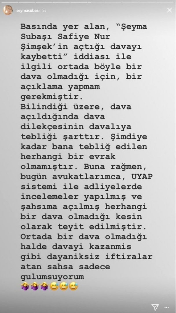 ¡La respuesta de Şeyma Subaşı a las afirmaciones de Safiye Nur Şimsek!
