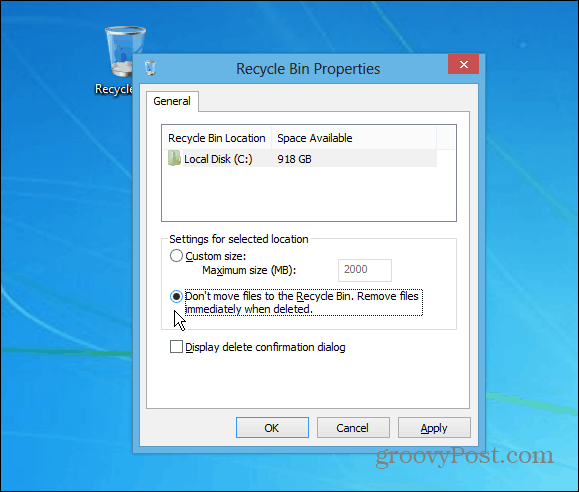 Consejo de Windows: Eliminar archivos instantáneamente de la Papelera de reciclaje