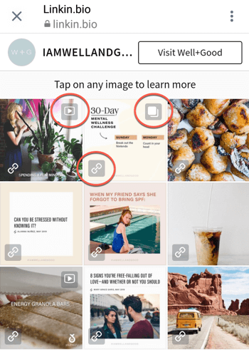 Cómo agregar o compartir un enlace a Instagram, ejemplo 6.