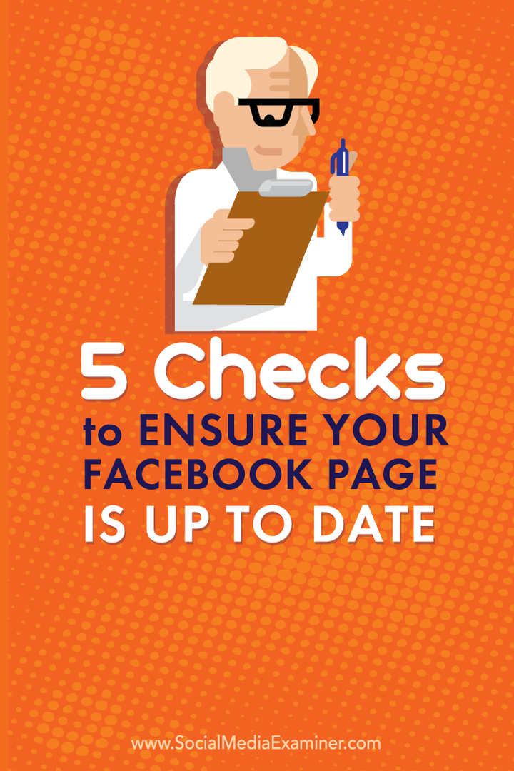 5 comprobaciones para garantizar que su página de Facebook esté actualizada: examinador de redes sociales