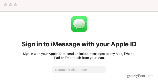 iniciar sesión en mensajes mac