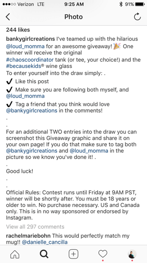 Asegúrese de que las reglas de su concurso de Instagram establezcan explícitamente que Instagram no patrocina ni respalda su concurso.