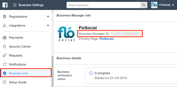 Utilice Facebook Business Manager, paso 9.