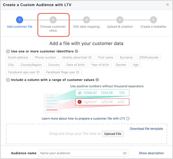Facebook crea una audiencia personalizada con LTV