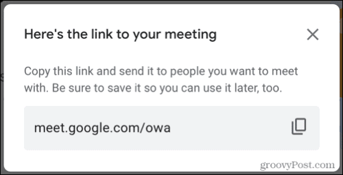Enlace de Google Meet