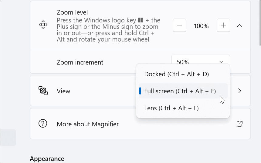 cambiar los accesos directos de los niveles de zoom