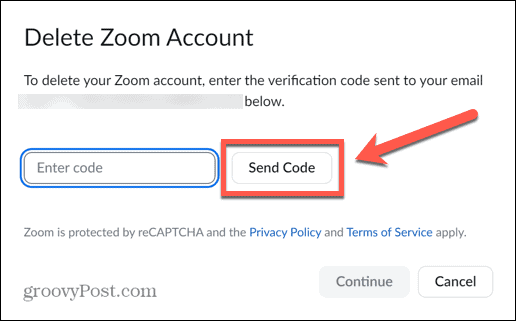 zoom enviar codigo