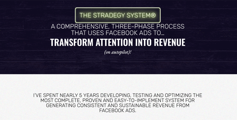 página de inicio del sitio web de StrADegy System