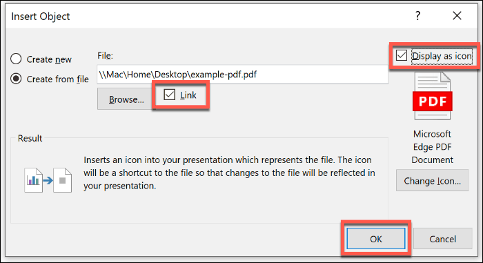 Insertar un archivo PDF como un objeto en PowerPoint