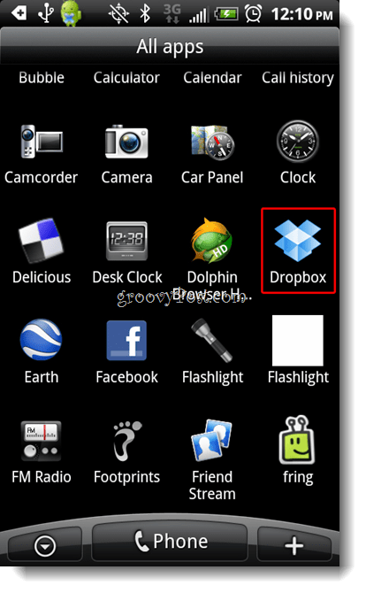 Android Dropbox Iniciar icono de Dropbox