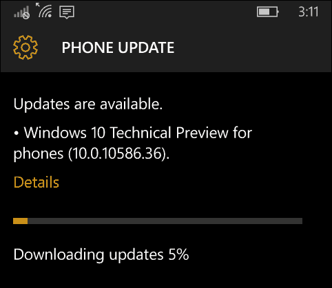 Windows 10 Mobile Insider Build 10586.36 disponible ahora