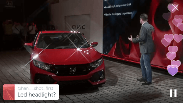 Honda usó Periscope para revelar su prototipo Civic SI 2017.