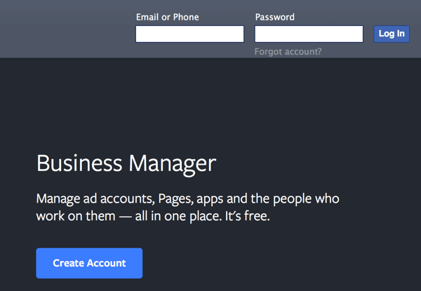gerente comercial de facebook crear cuenta