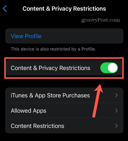 contenido de iphone y restricciones de privacidad en
