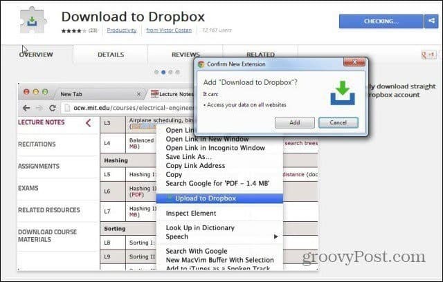 Cargue archivos web directamente a Dropbox desde la web