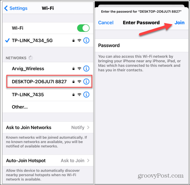 conectar el iPhone a Windows 11 Hotspot