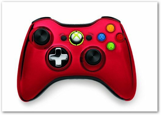 Xbox 360 controlador de cromo rojo
