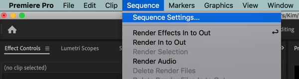 Use un flujo de trabajo de seis pasos para crear videos para múltiples plataformas, paso 1, cree configuraciones de secuencia de proyectos de Premiere Pro 16: 9 y 1: 1 separadas