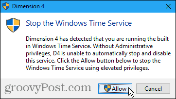 Detener el servicio de hora de Windows