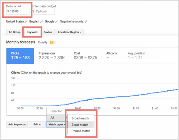 Plan de revisión del Planificador de palabras clave de Google