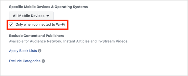 Seleccione la casilla de verificación Wi-Fi en Ubicaciones.