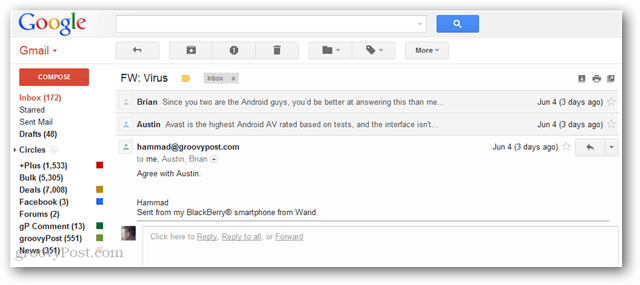 conversación con hilos ver gmail