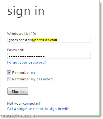 cómo iniciar sesión en el correo electrónico de dominio de Windows Live