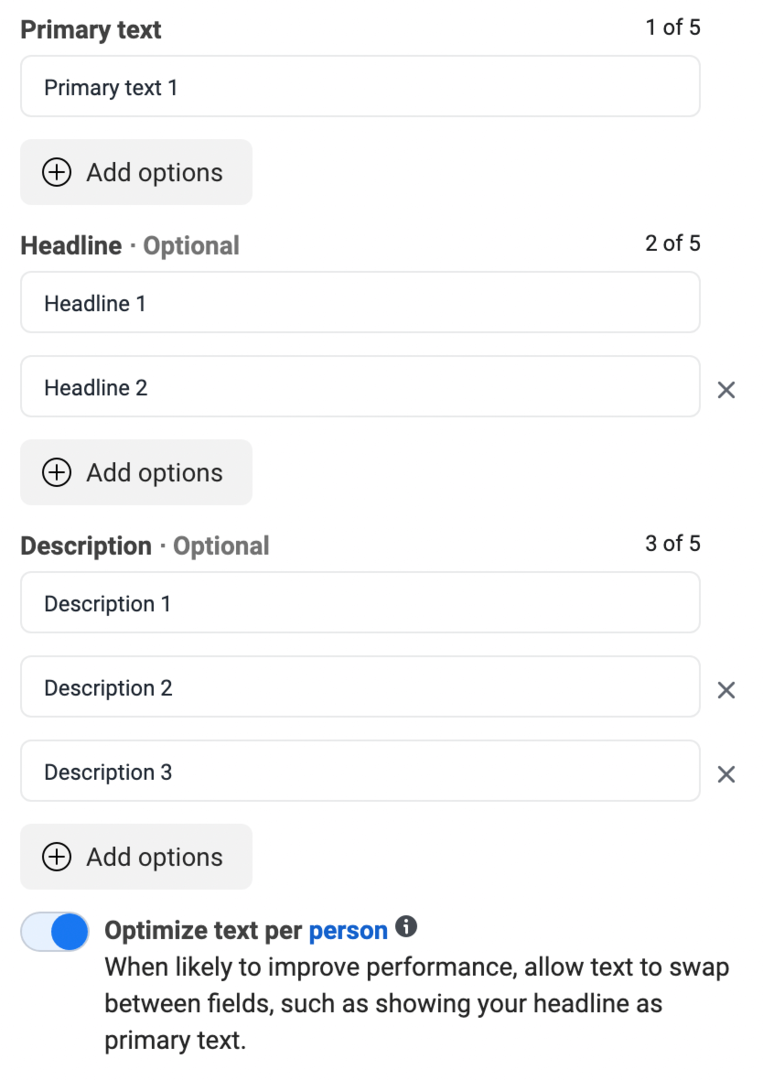 cómo-crear-anuncios-de-facebook-los-clientes-interactúan-con-optimizar-texto-por-persona-algoritmo-activar-optimizar-texto-por-persona-opción-texto-principal-título-descripción-ejemplo- 12