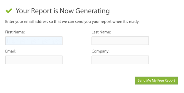 Complete algunos detalles adicionales y luego haga clic en el botón para generar su informe Simply Measured.