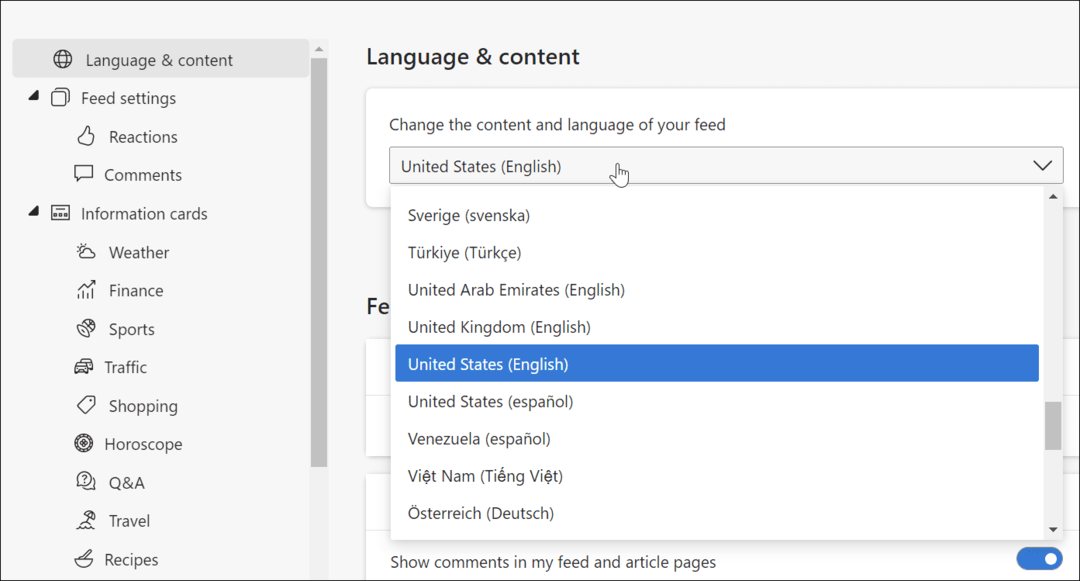 Cambiar el idioma de los widgets de Windows 11 