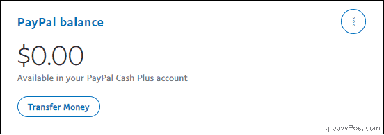 Saldo de cuenta PayPal con cuenta Cash Plus