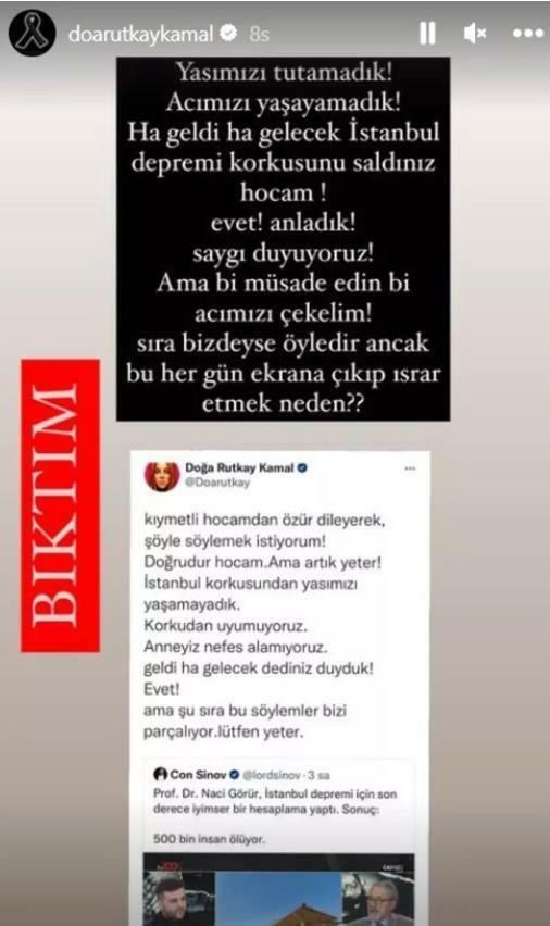 La naturaleza se rebeló contra las declaraciones de Rutkay Naci Görür