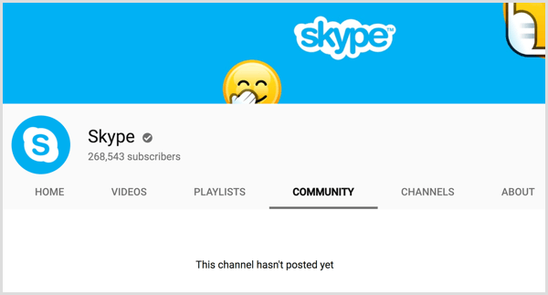 El canal de la pestaña Comunidad de YouTube aún no ha publicado