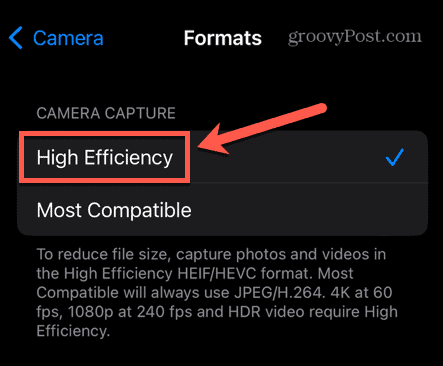 iphone fotos de alta eficiencia
