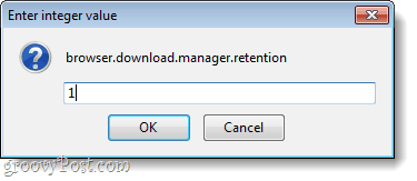 configuración de retención de descarga de Firefox 4