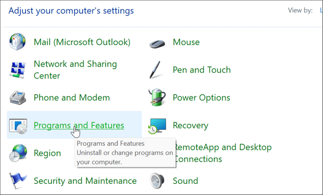 Los programas y funciones administran funciones opcionales en Windows 11