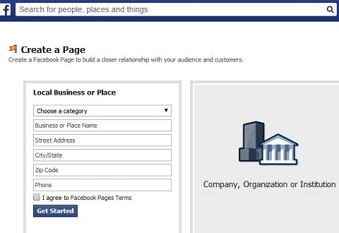 creación de página de negocios de facebook