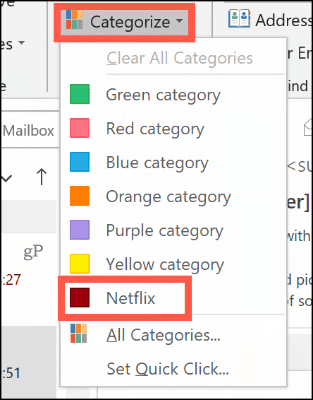 Establecer manualmente una categoría de color en Outlook