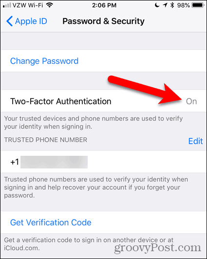 Autenticación de dos factores en iOS